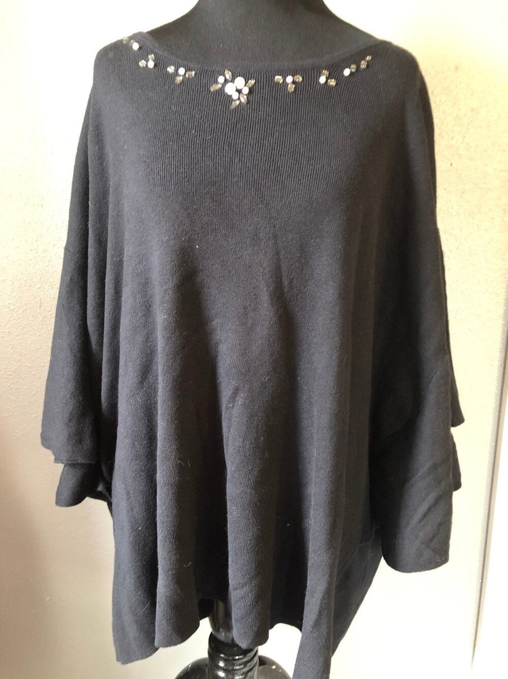 The Limited Collection black studded tunic women's plus size 2x